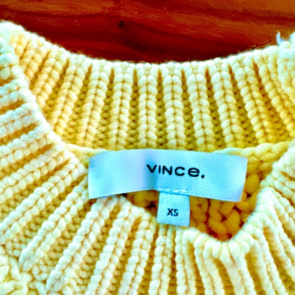 Vince - Soft Yellow, Chunky Sweater, XS - Picture 4 of 6